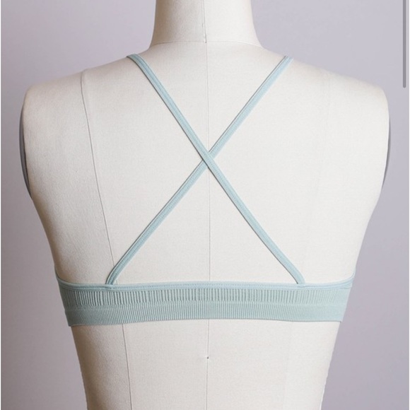 123. LAST 1! Green Bra Halter Crochet Appliqué Bralette Adjustable Straps - Picture 5 of 6